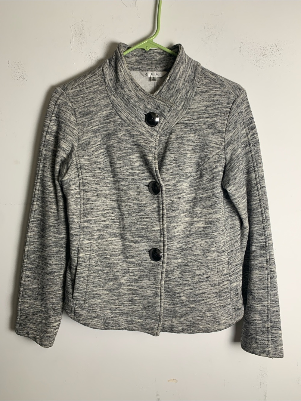 CAbi Gray Marled Knit Blazer Jacket
